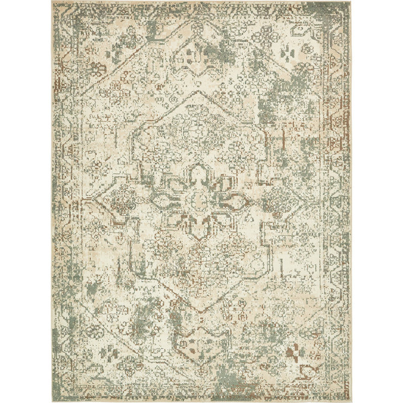 Tapis crème / brun Mosely Orentiel, Rectangle 5 pi 1 po x 8 pi