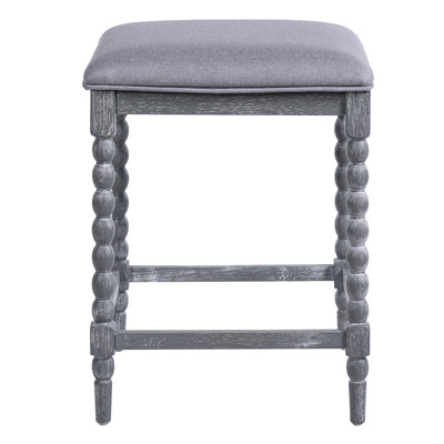 26 Inch Counter Stools, With Upholstered Seat, Solid Acacia Wood Frame, Foam-Padded for Comfort and Durability