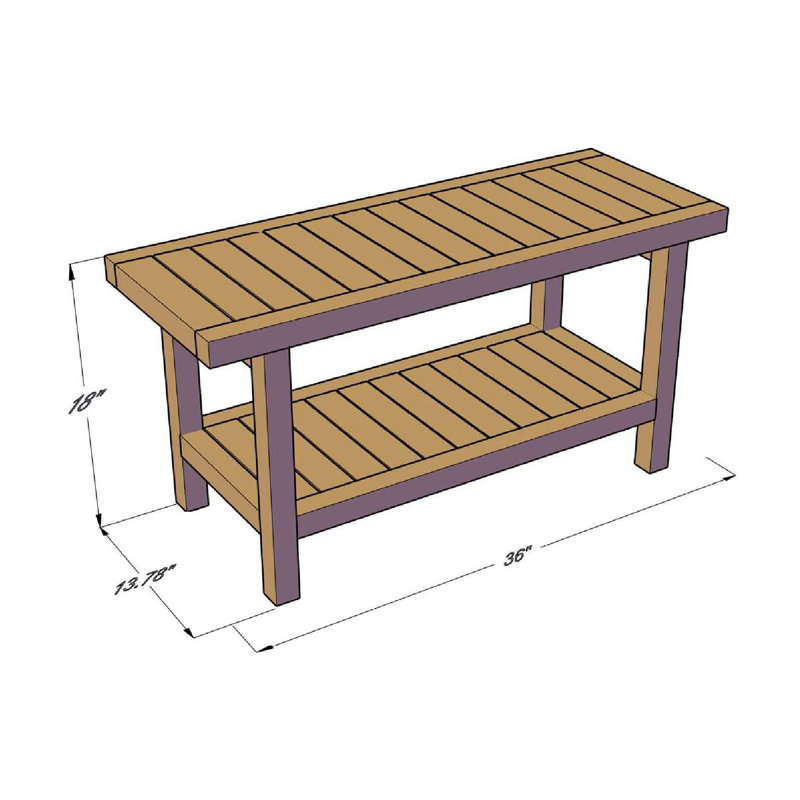 Shower Seat, 18" H x 36" W x 14" D