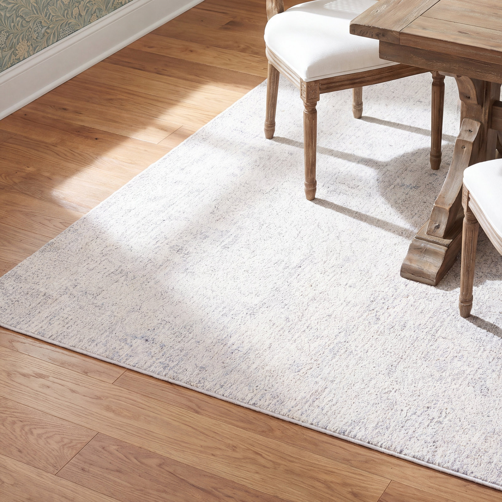 Flavi Light Gray Ivory Hand-Woven Rug, Rectangle 8' x 10'