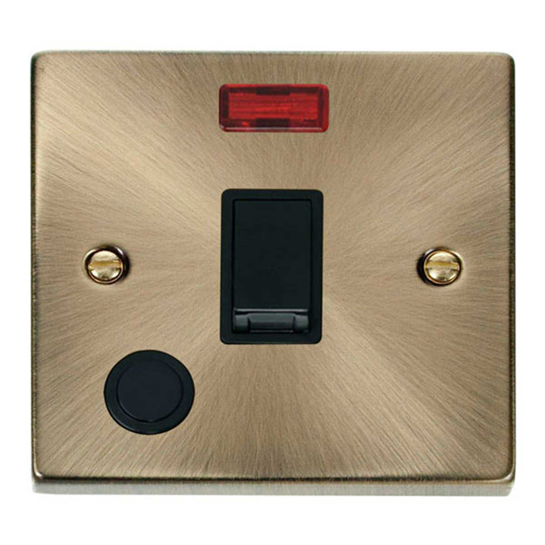 Antique Brass 1 Gang 20A DP Switch with Flex with Neon