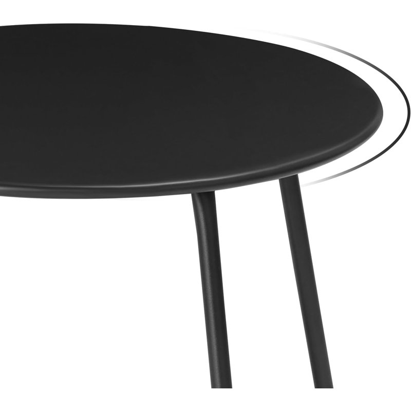 Paiten Round Iron Outdoor Side Table - 48 cm W 45 cm D, Black