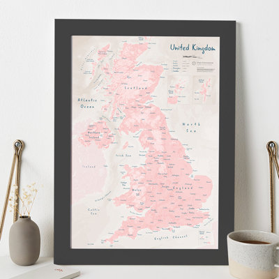 UK As Art Map - Blush - Print