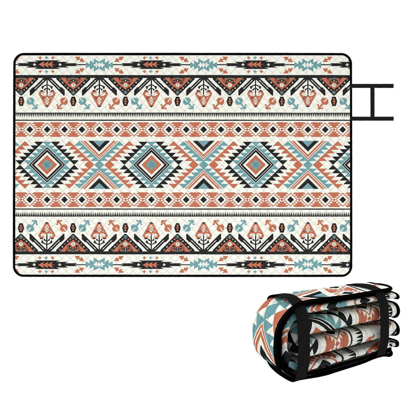 Extra Large Picnic Blanket Available in 300 x 200 cm, Waterproof Foldable Outdoor Beach Mat with Integrated Carry Strap, Portable Rug for Camping, Beach & Family Picnics – Mix Colour
