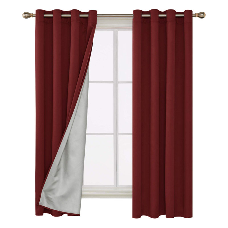 Queana Blackout Curtain Pair, Red, 53cm Width x 180cm Drop