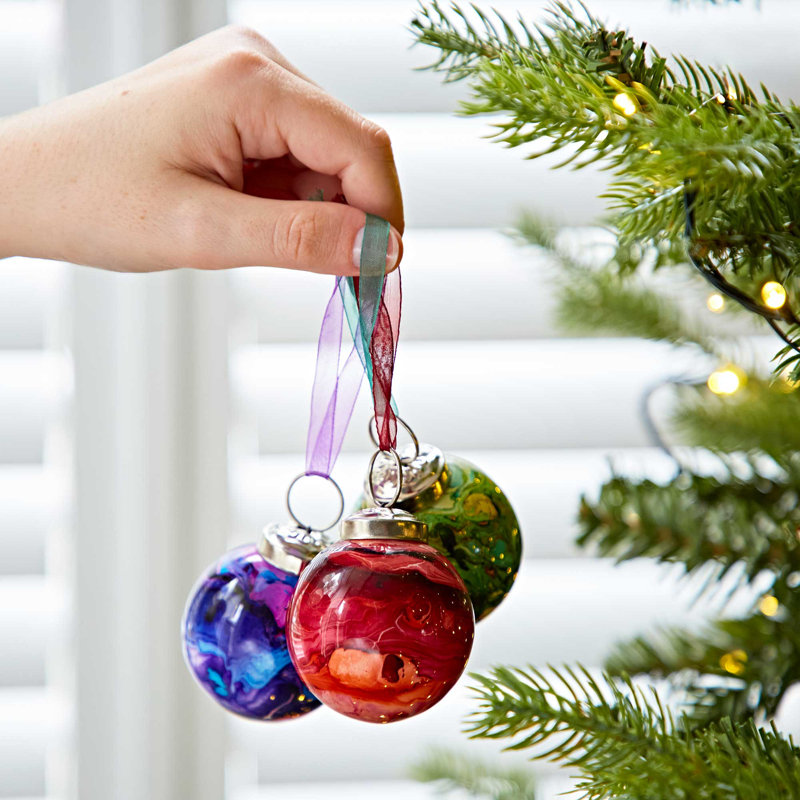 6cm Marble Glass Ball Ornament