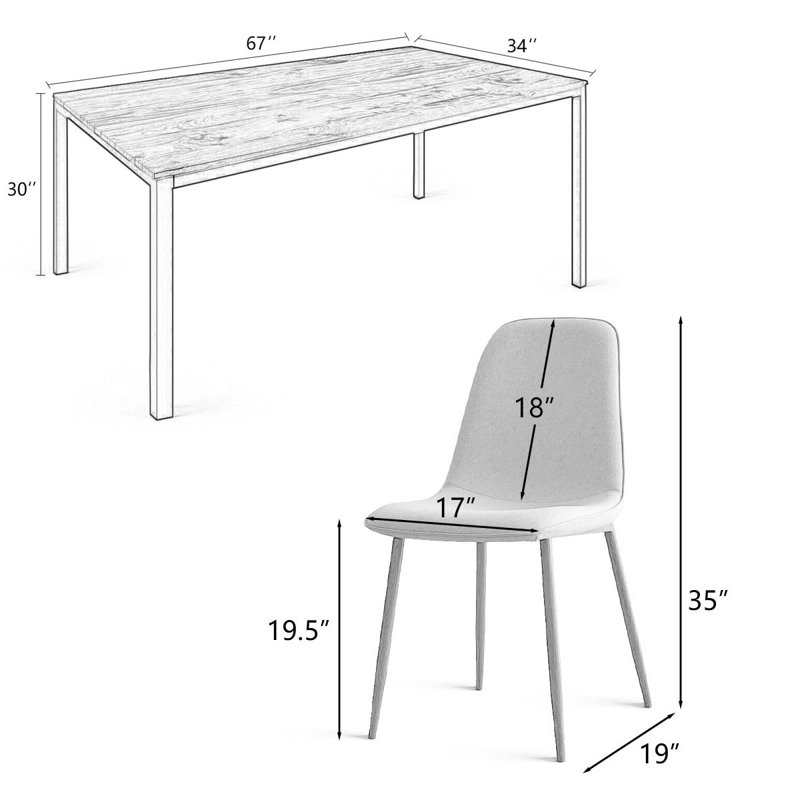 Folmar 8-Person Four Leg Dining Set | Stylish & Spacious