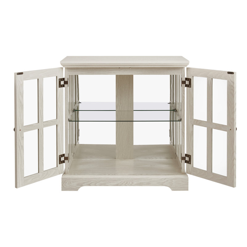 Élégante vitrine, blanc, poignée en métal rétro, armoire de rangement à tablettes en verre réglable, style, tablettes, blanc