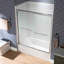 Double porte de baignoire coulissante de 56 à 60 po de largeur x 60 po de hauteur avec verre trempé transparent de 1/4 po (6 mm)-122721551