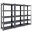 Étagère de garage de 63 po de hauteur avec capacité de 2 000 lb, tablettes réglables en métal à 5 niveaux, magnifique pour le garage, chambre à coucher, étagères robustes noires, cuisine à tablettes-121115204