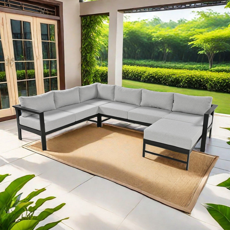 Margolf 5 - Person Patio Conversation Set with Cushions, Gray