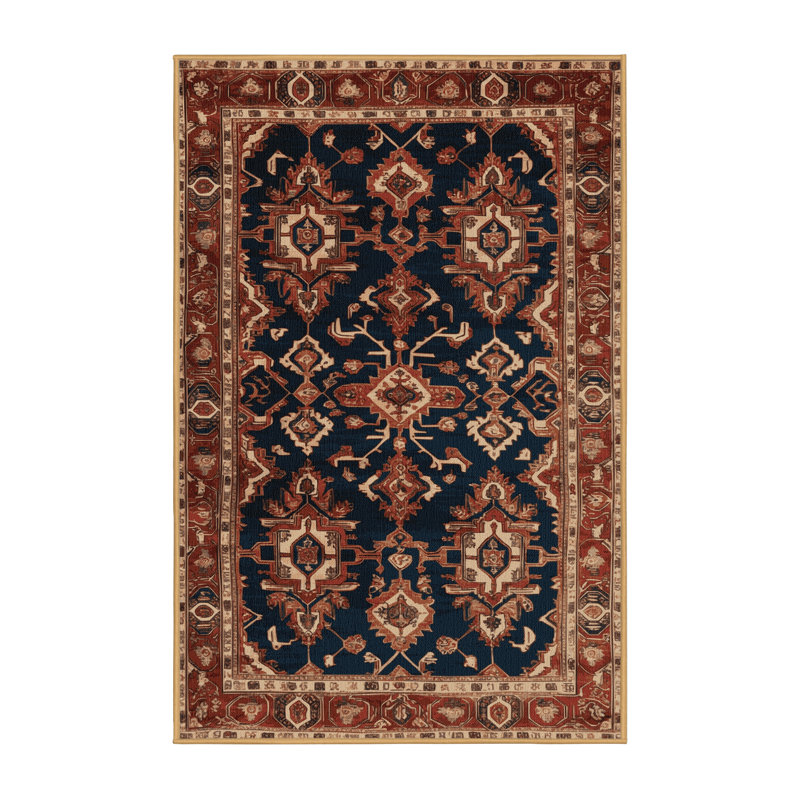 Machine Washable Persian Brown Area Rug, Rectangle 6' x 9'