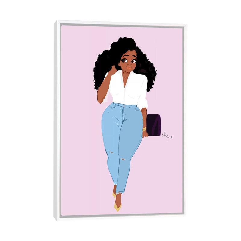 Big Beautii Jeans 1 Piece Wall Art on Canvas, 152.5 cm H x 101.5 cm W, White Framed