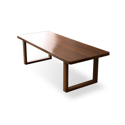 Light-walnut Rectangular Solid Wood Dining Table