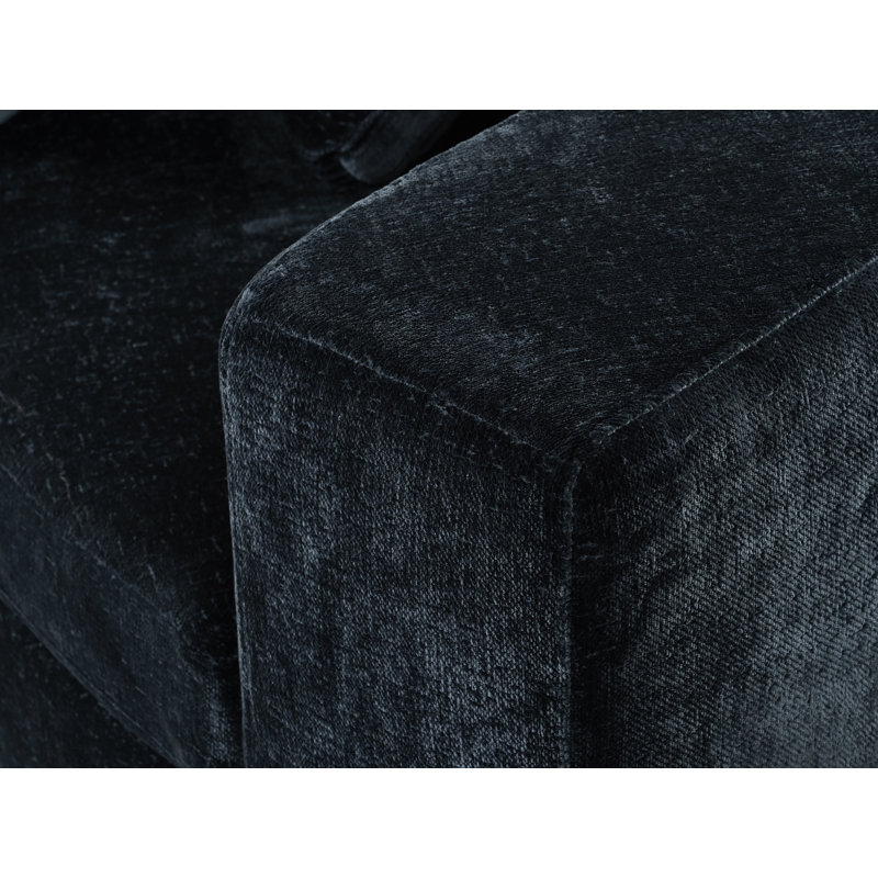 Canapé recouvert de tissu d'ameublement incurvé Boneless, Bleu