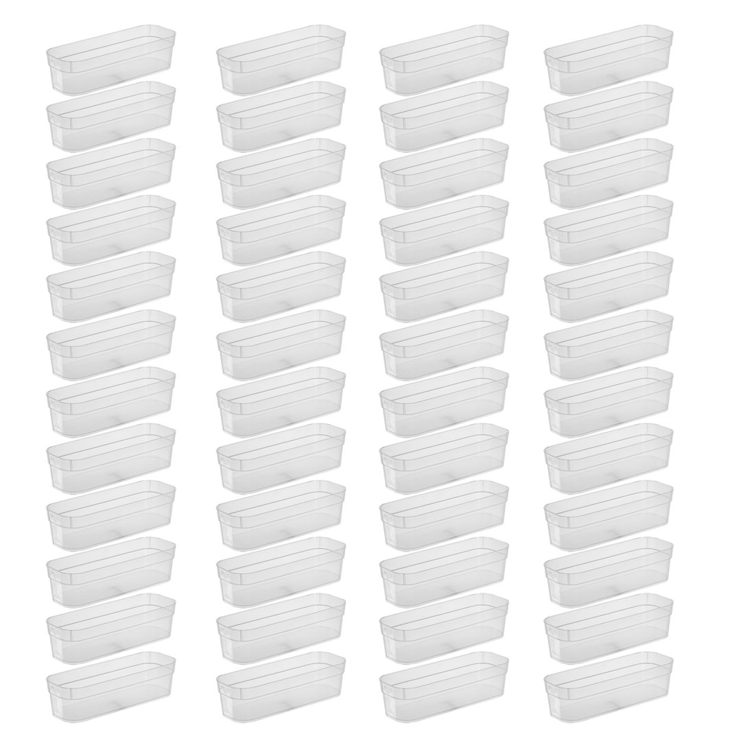 Sterilite Narrow Storage Trays for Desktop & Drawer Organizing, Clear (48 Pack) (Set of 48) Sterilite