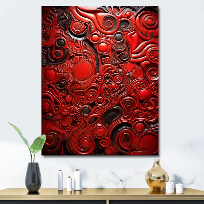 «Geometric Tile Ink Fusion», art mural abstrait, Toile tendue, H 20 po x l 12 po x P 1 po