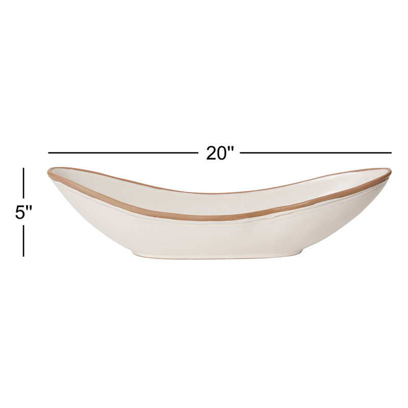 Audley Handmade Ceramic Decorative Bowl, 5" H x 20" W x 5.5" D