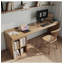 Bureau en L Minimalist: bois massif et rangement intégré-110367603