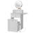 White Makeup Vanity Desk with Round Mirror and Lights, 2 in 1 Nightstand, Dressing Table with a Chair