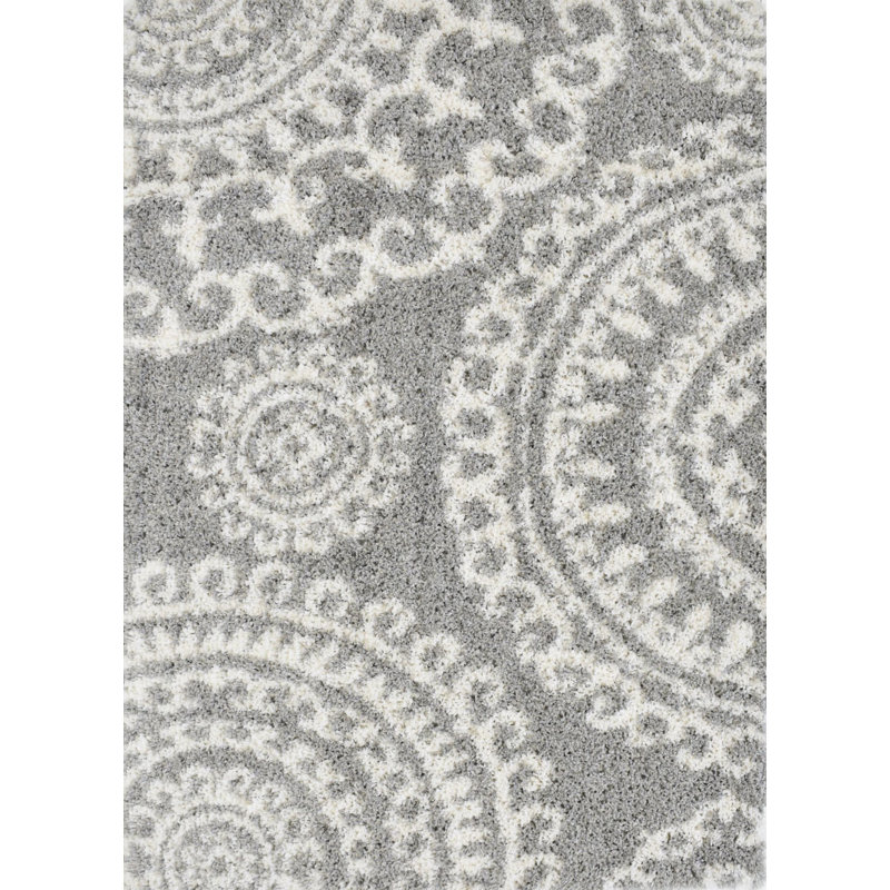 Tapis floral en polyester tissé à la machine Floral, Rectangle 2 pi 6 po x 4 pi