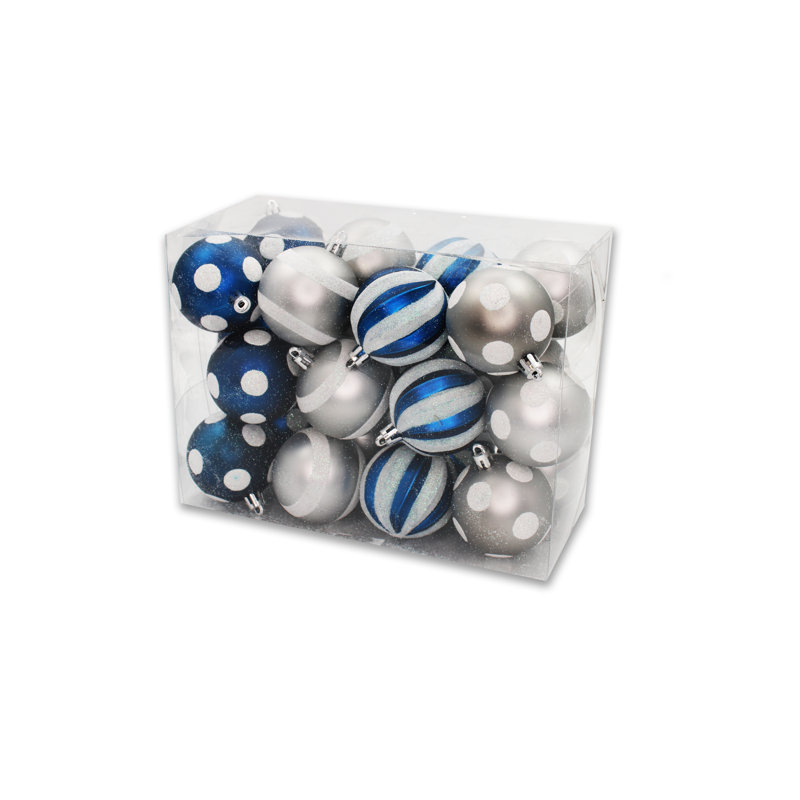 Ensemble d'ornement 24 pièces, Bleu / Argent