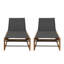  Ensemble de 2 chaises longues inclinables contemporaines d'extérieur avec dossier réglable en filet, noir
