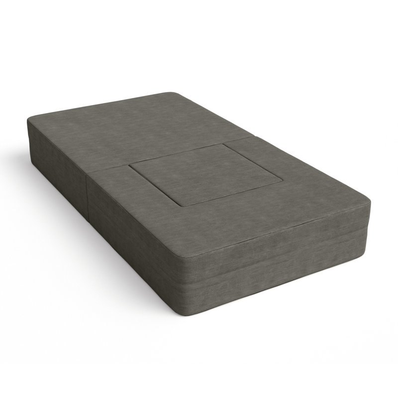 Shontae Zipline Convertible Compression Sleeper Chair & Ottoman / Twin-Size Bed, Charcoal 100% Polyester
