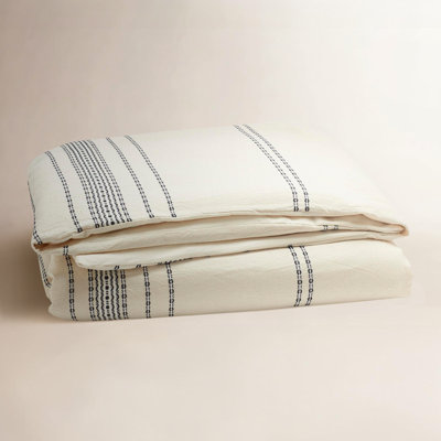 Rippled Stripe Organic Cotton Duvet Cover