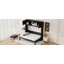 Grand lit escamotable avec armoires de rangement, noir