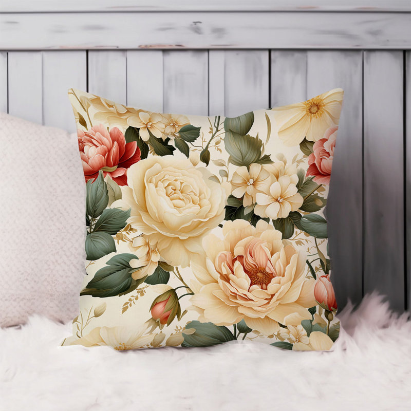 Floral Shabby Elegance Rose Flower Pattern VI, 16"H x 16"W