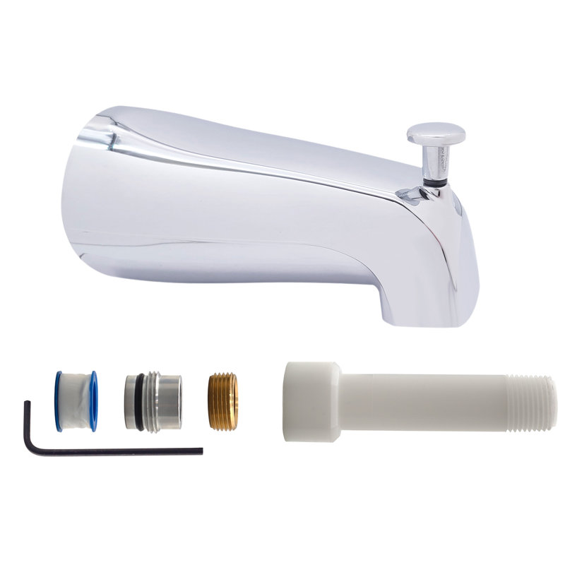 Universal Fit 5-1/4" Wall Mount Tub Spout, Zinc, Polished Chrome