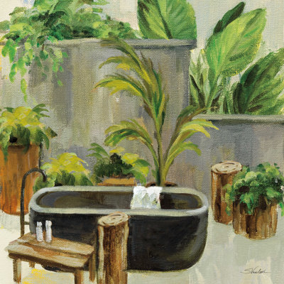 Tropical Bath I - peinture sur toile tendue
