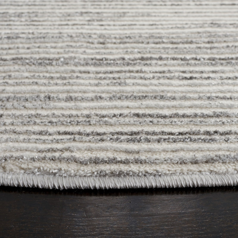 Whisper Performance Striped Rug, Round 6'7"