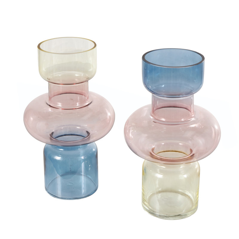 Ensemble de vases en verre multicolore