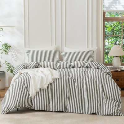 Cotton Striped Duvet Cover Set
