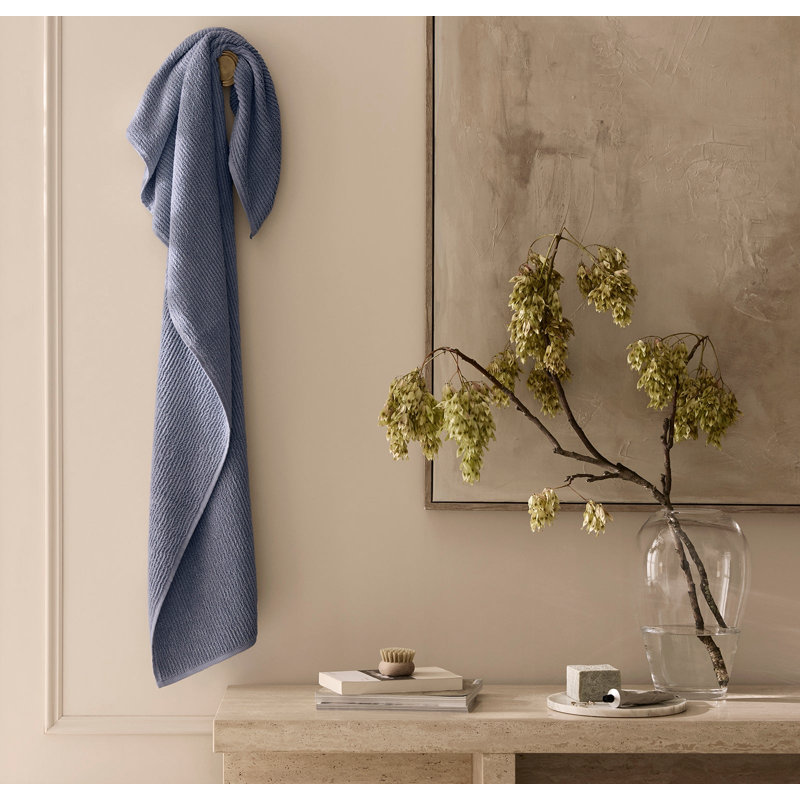 Turkish Ribbed Ribbed Bath Towel, Mineral