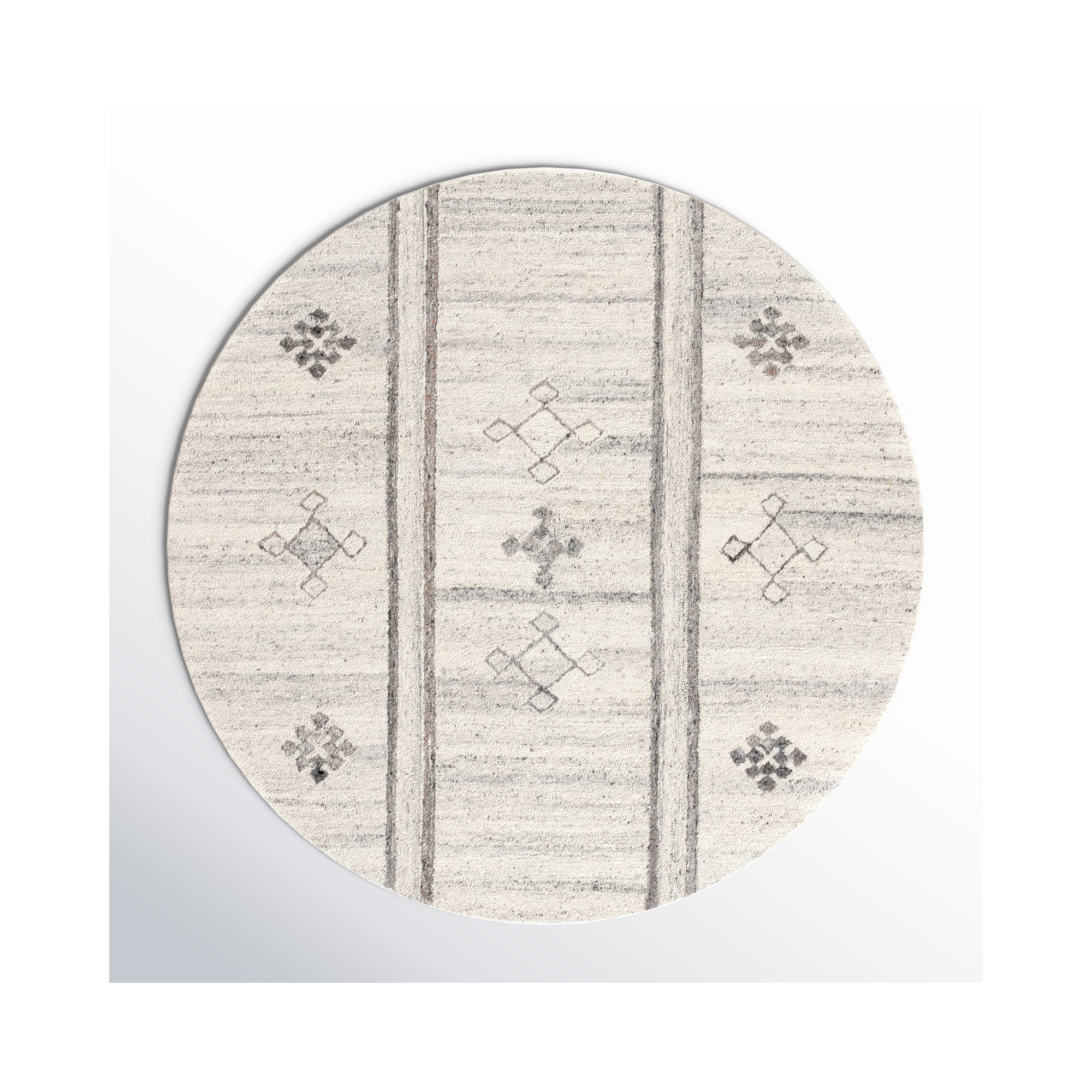 Jax Hand Tufted Brown / Beige Rug, Round 6'