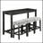 Bar Table Set with Power Outlet, Bar Table and Chairs Set, 4 Piece Dining Table Set-508699968