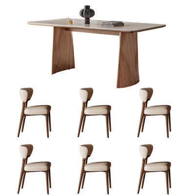 European simple light luxury dining table set
