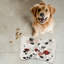 Bold Red Rose Motifs - 1 Piece Bone Shape Feeding Mat