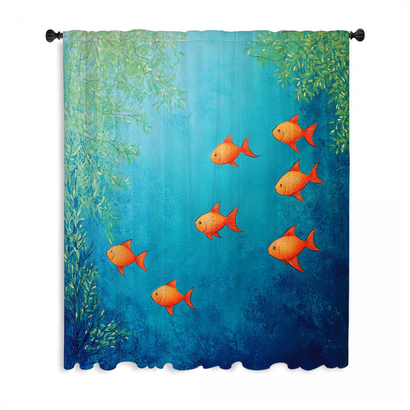 Rideaux, rideaux occultant et voilage poisson, L 50 po x L 84 po