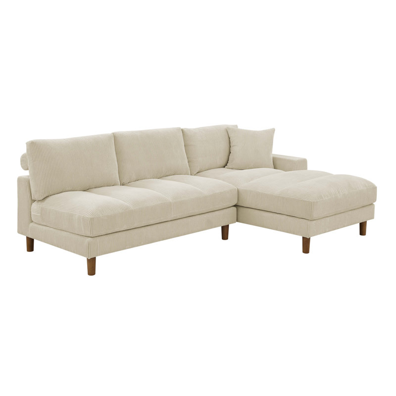 Canapé et méridienne lyna 95 po, Accoudoir à droite (vu de face), Beige