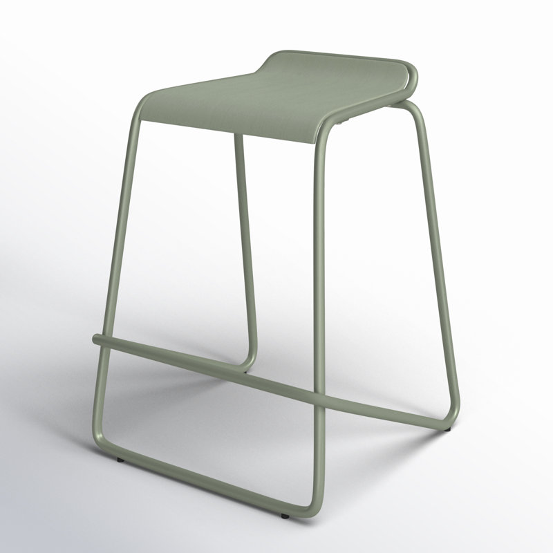 Ready Stool with Metal Frame, Gray Green, Counter Stool (25" Seat Height)