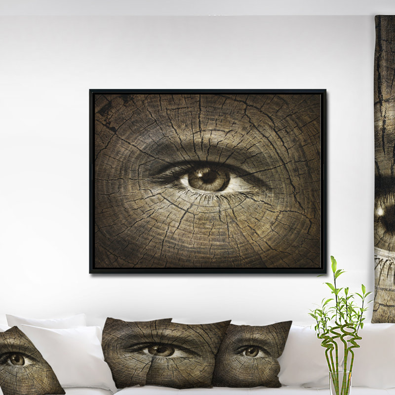 «Aging Eyes» - impression d'art graphique, H 30 po x l 40 po x P 1,5 po, Toile avec cadre flottant noir