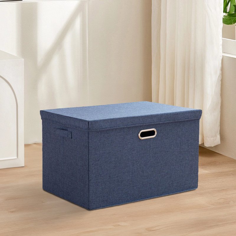Boîtes de rangement en tissu avec couvercles et poignées