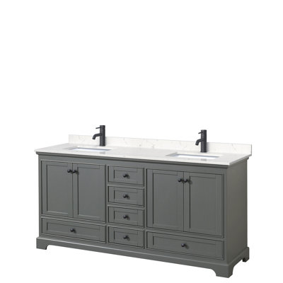 Deborah 72'' Double Bathroom Vanity with Marble Top