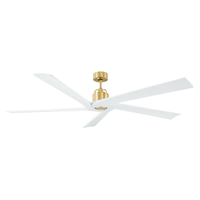 Aspen, Burnished Brass with Matte White Blades, 70" Wide
