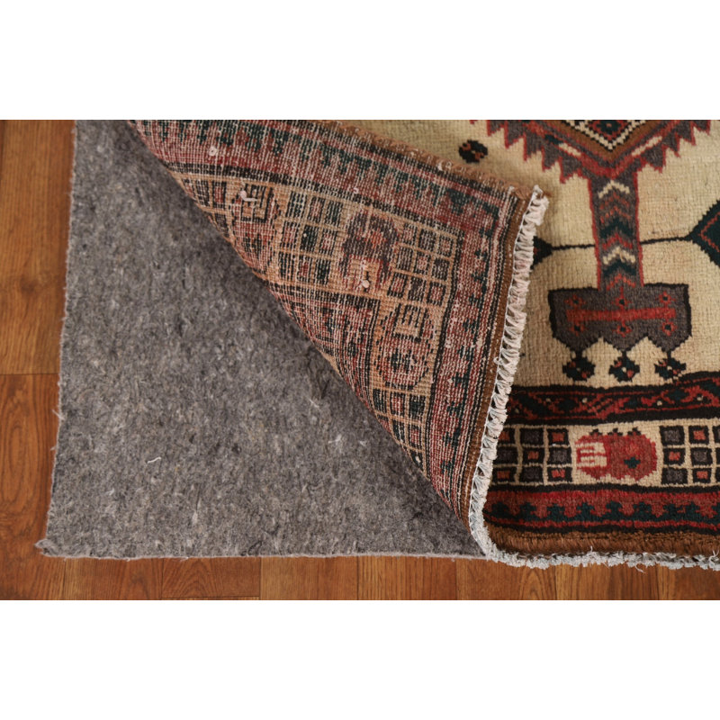 Tapis de couloir brun à motif géométrique 3x7