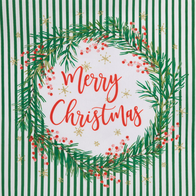 Striped Merry Christmas Rectangular Table Runner - 90"